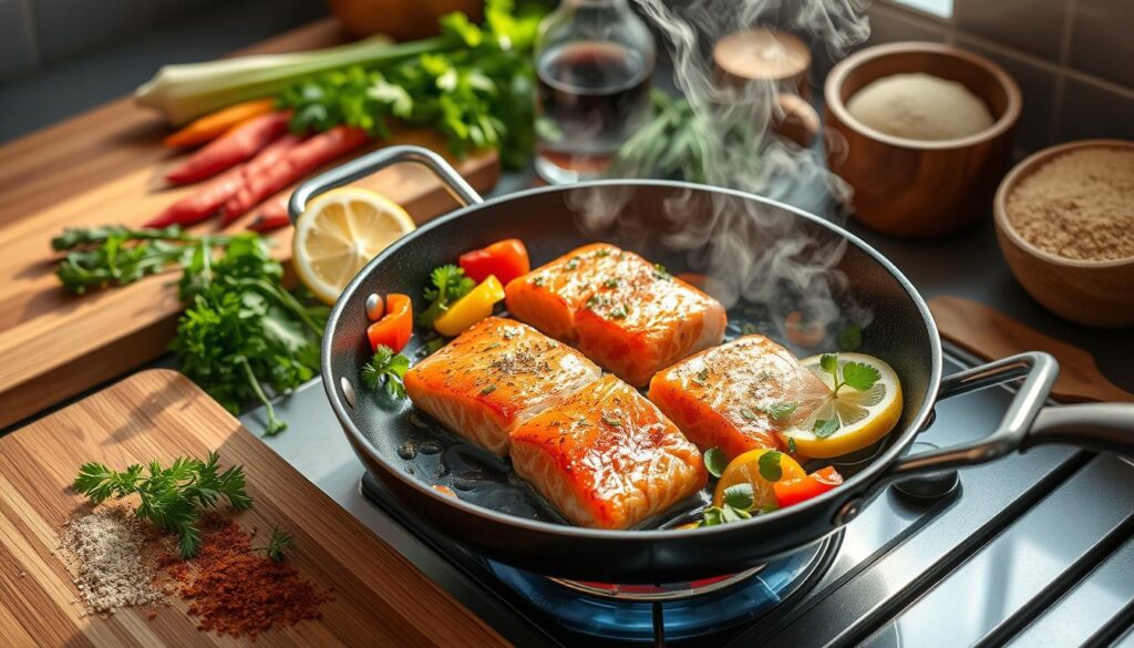 cooking salmon